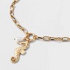 Seahorse Pearl Chain Charm Pendant Necklace - A New Day™ Metallic Gold - 4 of 4