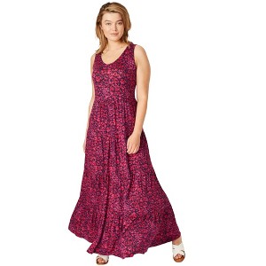 ellos Plus Size Tiered Maxi Dress - 1 of 4