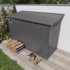 PAGED 4x9 FT Outdoor Storage Shed with Sloping Roof,Metal Tool Shed with 2 vents and 1 Side Open Door,Compact Garden Shed for Patio,Gray - 3 of 4