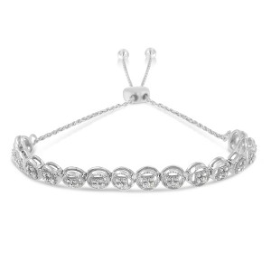 Haus of Brilliance Sterling Silver 1/10 Cttw Diamond Bolo Bracelet - 1 of 4