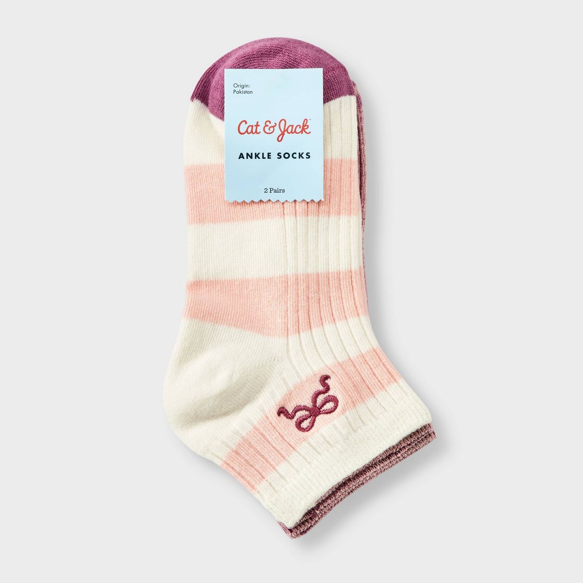 Girls' 2pk Ribbed Crew Socks - Cat & Jack™ - thumbnail 8