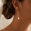Gold Earrings for Women Trendy, Simple Dainty 14K Gold Plated Paperclip Square Chain Link Dangle Pin Stud Huggie Earrings Lightweight - 2 of 4