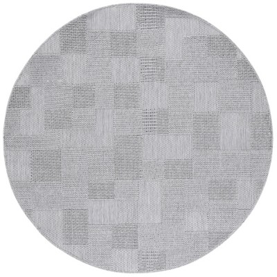 Milos MLO108 Power Loomed Indoor/Outdoor Area Rug - Grey - 6'7"x6'7" - Safavieh