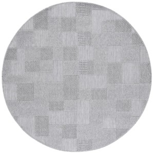 Milos MLO108 Power Loomed Indoor/Outdoor Area Rug - Grey - 6'7"x6'7" - Safavieh - 1 of 4