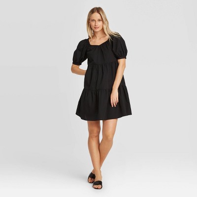 Women's Puff Short Sleeve Dress - Who 