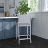 35.75" Fowler Wood Counter Height Barstool Sea White - Hillsdale Furniture: Coastal Planked Back, Fog Fabric Seat - 2 of 4