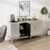 Modern Sideboard Decorative Storage Cabinet, CENGHU Wooden Console Table Coffee Bar Cabinet with 4 Doors for Living Room, Kitchen, Bedroom, Hallway - 3 of 4
