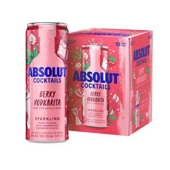 Absolut Berry Vodkarita Sparkling Vodka Cocktail - 4pk/355ml Cans