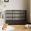 Large Heavy Duty Dog Crate, Metal Dog Cage Kennel Portable Crate Indoor/Outdoor with Double Door Lockable Wheels - 2 of 4