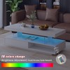 Sapphtopaz Modern Coffee Table with Glass Display Shelves & 2 Storage Drawers Rectangle Center Table with LED Accent Coffee Bar for Living Room - 2 of 4