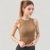 Anna-Kaci Active Women's Ribbed High Neck Sleeveless Crop Top with Seam Detail - 4 of 4