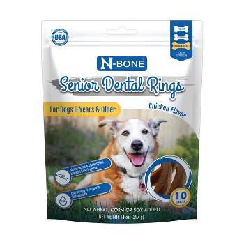 N-Bone Senior Dental Rings Dog Treat with Chicken Flavor - 14oz/10ct