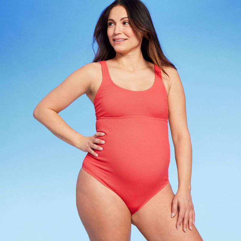 Crinkle One Piece Maternity Swimsuit - Isabel Maternity by Ingrid & Isabel™, 1 of 4