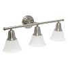 3 Light Metal and Alabaster White Glass Shade Vanity Wall Light Fixture with Metal Accents - Lalia Home - 4 of 4