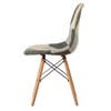 Fabulaxe Modern Black and White Patchwork Fabric Chair with Wooden Legs for Kitchen, Dining Room, Entryway, Living Room - 4 of 4
