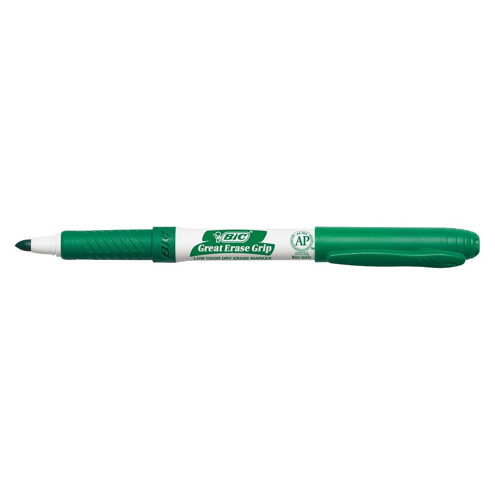 UPC 070330321434 product image for BIC Great Erase Grip Dry Erase Markers, Fine Point, Green, Dozen | upcitemdb.com
