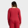 Women's Variegated Ribbed Long Sleeve Pajama Top - Auden™ - 2 of 3