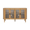 ORRD Large 4-Door Storage Cabinet, 58" Modern Entryway Cabinet for Living Room, Glass & Gold Accent Hallway Organizer with Adjustable Shelves - 3 of 4