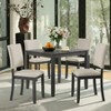 SereneCUSH Set of 4 16.5"W Wooden Dining Chairs, Kitchen Chair with Padded Seat Fabric/Faux Leather, Upholstered Side Chair for Kitchen Dining Room - 4 of 4
