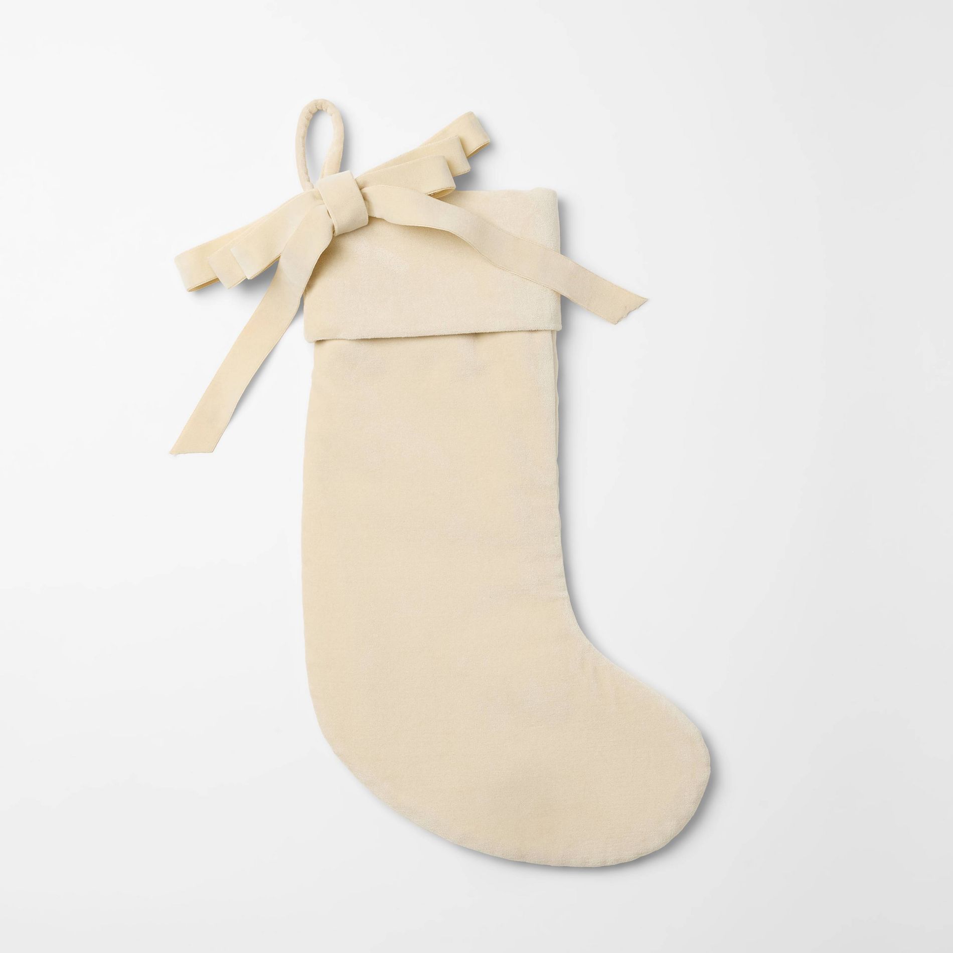 Velvet Bow Stocking Cream - Threshold™ designed with Studio McGee