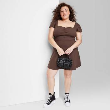 Women's Strappy Bodycon Knit Dress - Wild Fable™ Dark Brown 4X