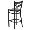 Emma and Oliver 2 Pack "X" Back Metal Restaurant Barstool - 3 of 4