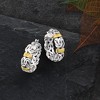 Ross-Simons Byzantine Station Hoop Earrings in Sterling Silver With 14kt Yellow Gold - 3 of 4
