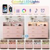 Jojoka Wood Dresser for Bedroom, 6 Drawer Dresser with LED Lights & Charging Station - 4 of 4