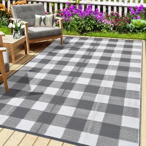 coucheta Outdoor Rug, Waterproof Plastic Straw Rug for Patio, Foldable Portable Carpet with Storage Bag & 4 Stakes, Reversible Mat - 1 of 4