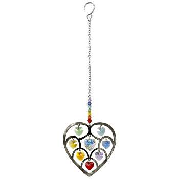 Woodstock Wind Chimes Woodstock Rainbow Makers Collection, Heart of Hearts, 4.5'' Chakra Crystal Suncatcher HHCH