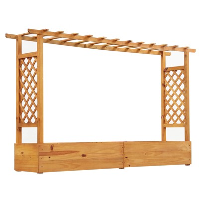 Costway 1/2 PCS 45” Raised Garden Bed with Trellis with Hanging Roof, 2 Side Trellises for Flower