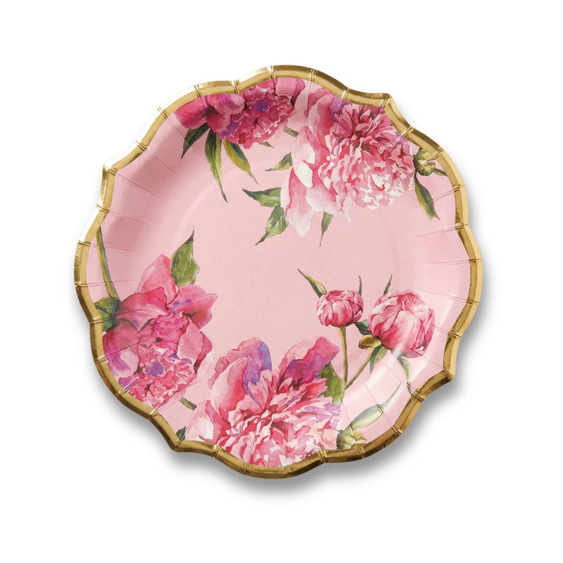 Sophistiplate 8ct 8" Salad Paper Plates Pink Peony Floral