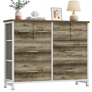 JIONJOY Modern 8-Drawer Dresser - Sturdy Storage Cabinet with Adjustable  Feet & Waterproof FabricWeathered Oak