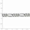 Black Bow Jewelry Men's 8mm Sterling Silver, Solid Figaro Chain Necklace - 4 of 4