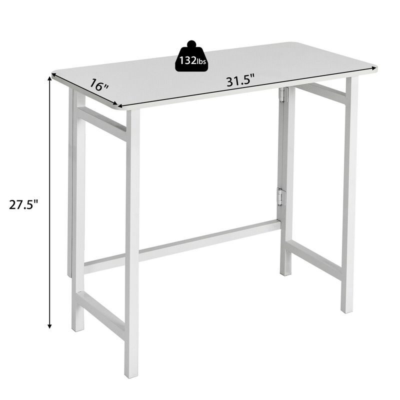 Costway Folding Table Computer Desk PC Laptop Writing Table Home Office Workstation, 2 of 11