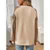Coolmee Womens Sweatshirt Casual Long Sleeve Crewneck Color Block Pullover Tops Loose Sweatshirts - 3 of 4