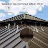 DOMETOUR 12' x 12' Hardtop Aluminum Gazebo with Galvanized Steel Roof, Curtains & Netting, Outdoor Pavilion for Party, Wedding, Brown - 2 of 4