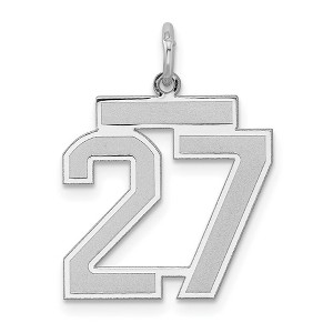 Black Bow Jewelry Sterling Silver, Jersey Collection, Medium Number 27 Pendant - 1 of 4