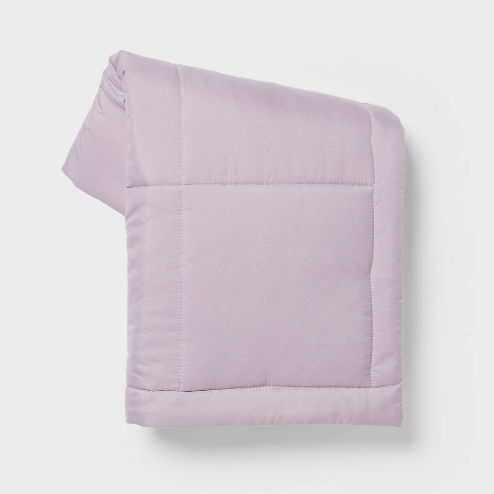 Photos - Duvet 48"x60" Down Alternative Quilted Throw Lavender - Room Essentials™: Microf