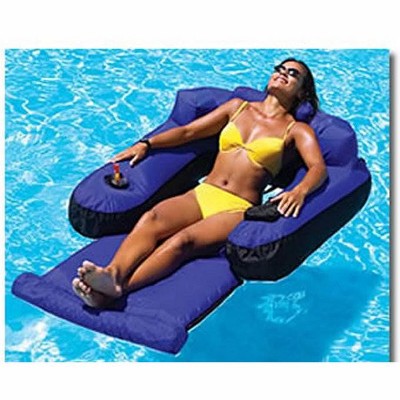 Swimline Fabric Covered Swimming Pool Lake Pond Inflatable Floating Chair Lounge