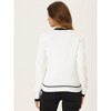 Allegra K Women's Contrast Color V Neck Long Sleeve Button Knit Cardigan Sweater - 4 of 4