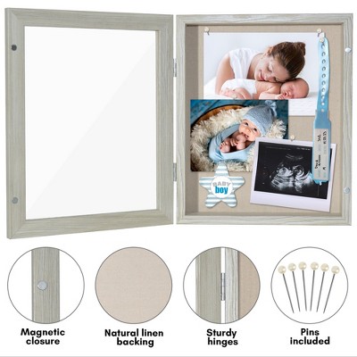 8x10 Grey Wood Front Loading Shadow Box Frame