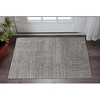 Gray and Ivory Wool Checkered Hand Knotted Worn Faded Area Rug - 2 of 4