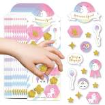 Big Dot of Happiness Rainbow Unicorn - Magical Unicorn Birthday Party Favor Kids Stickers - 16 Sheets - 256 Stickers