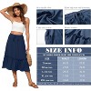 2025 Trendy High Waist Tiered Flowy Skirt for Women - Below Knee with Pockets A-03 Navy Blue - 2 of 4