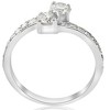 Pompeii3 1.00 Ct Forever Us 2 Stone Real Diamond Solitaire Engagement Ring 10k White Gold - image 3 of 4