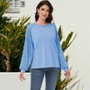 Anna-Kaci Women's Casual Sequin Ballon Long Sleeve Blouse Loose Round Neck Matching Top Party - 3 of 4
