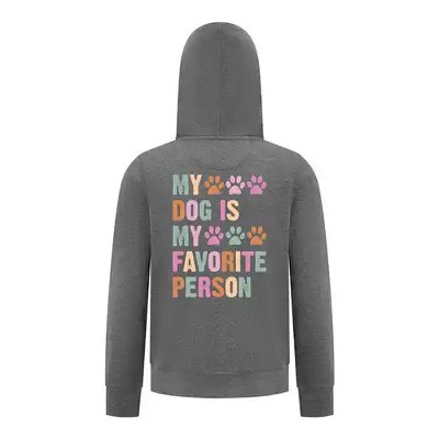 Everyday Kids My Dog Is My Favorite Person Girls Zip Up Hoodie – Cute Pet Lover Sweatshirt