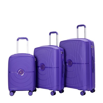 FURNIinspire Bag and Luggage Sets 3 Piece Family Travel Suitcase Set with Wheels, Stylish Lightweight Carry On Luggage, Purple, 19.29"*12"*29.13"