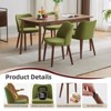 Dining Chair Set of 4, Linen Upholstered Dining Chair with Wood Legs, Wing Backrest, Wooden Kitchen Chair, Kitchen Chairs with Thick Cushions - 4 of 4